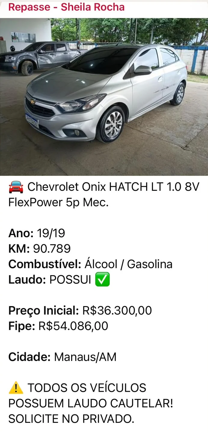 Oportunidade enviada no grupo