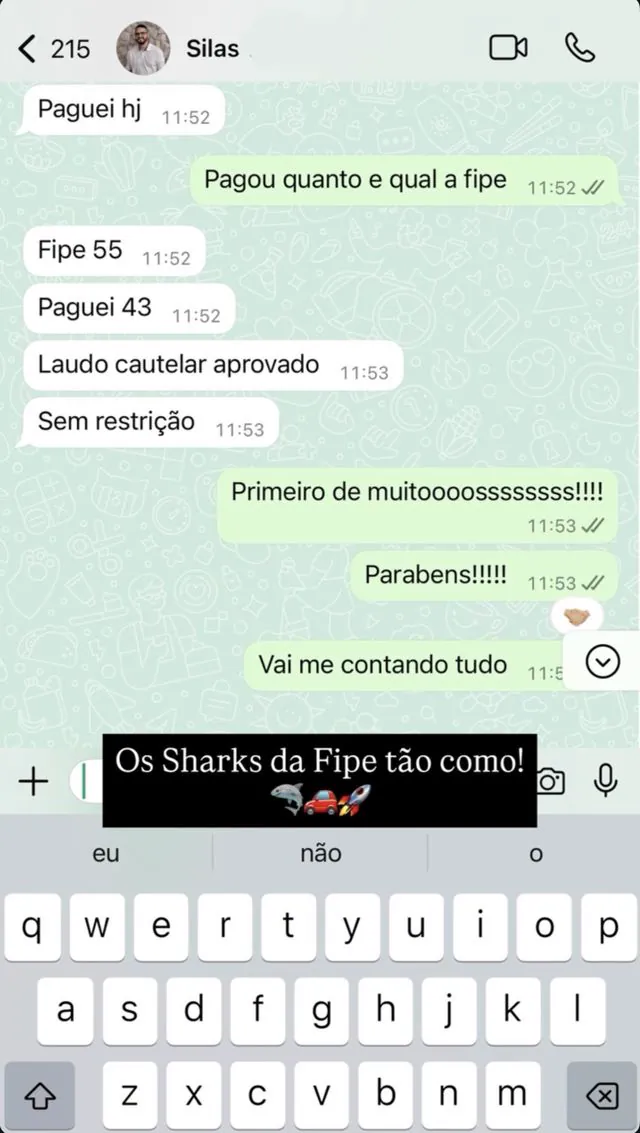 Print de conversa de aluno