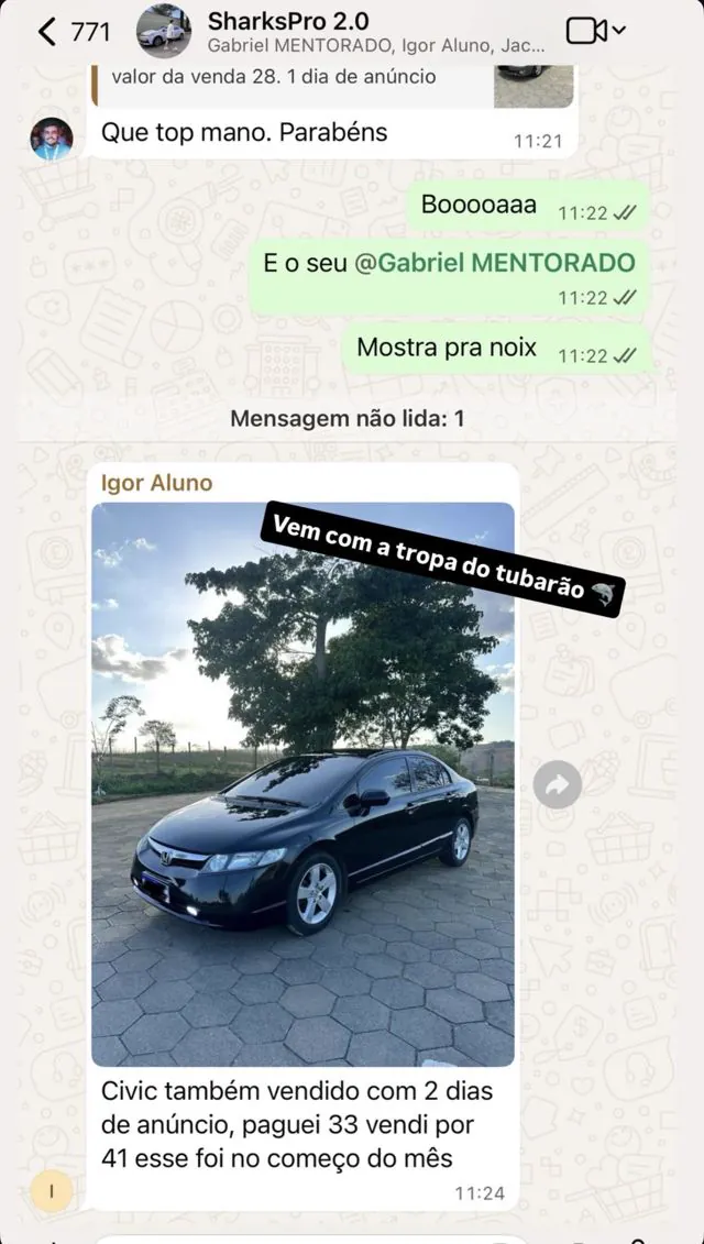 Print de conversa de aluno