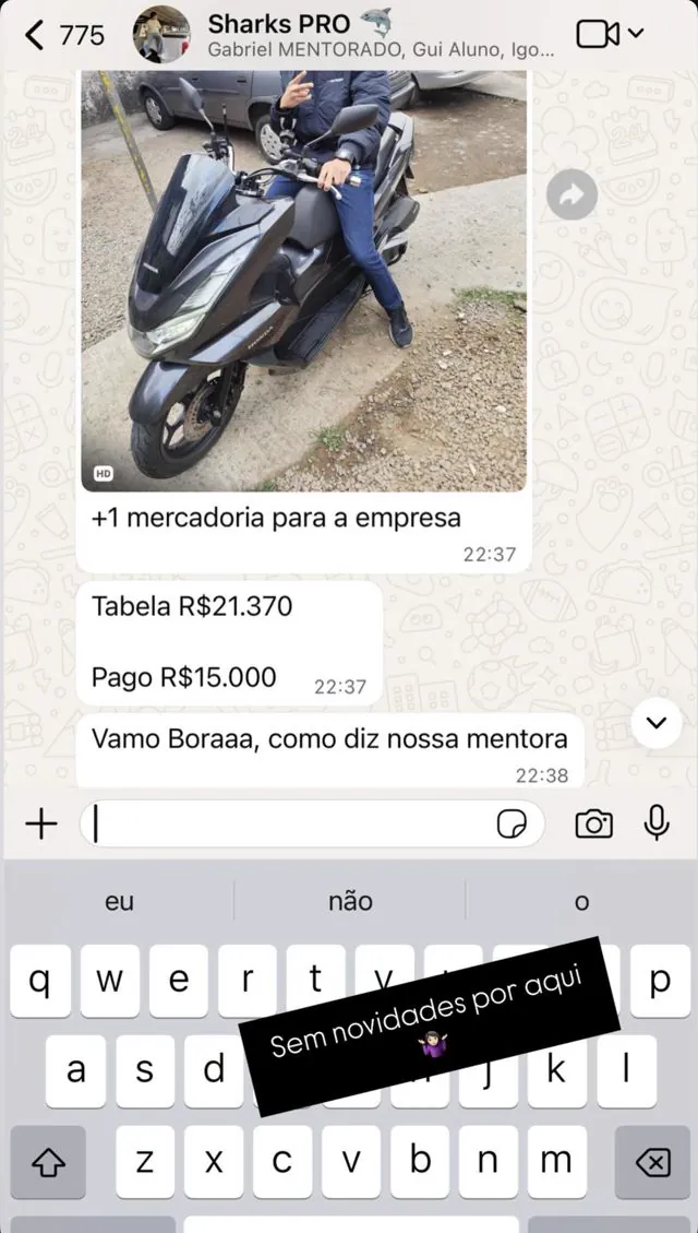 Print de conversa de aluno