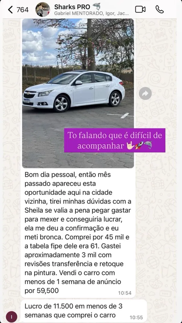 Print de conversa de aluno