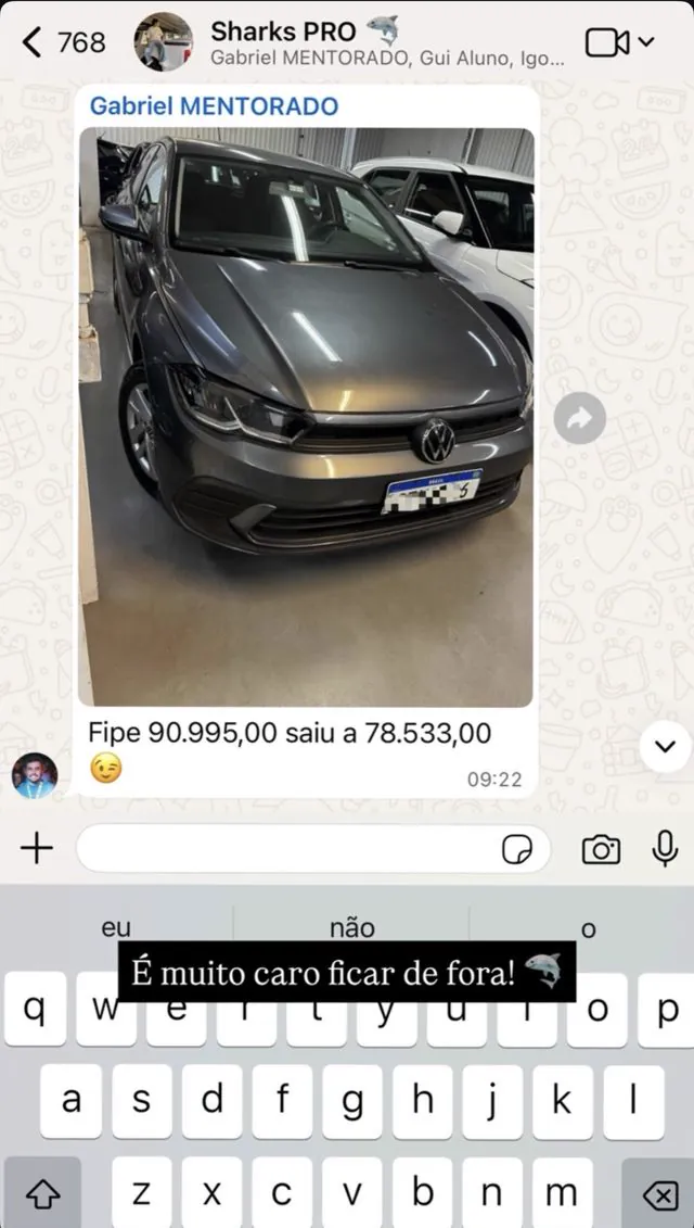 Print de conversa de aluno