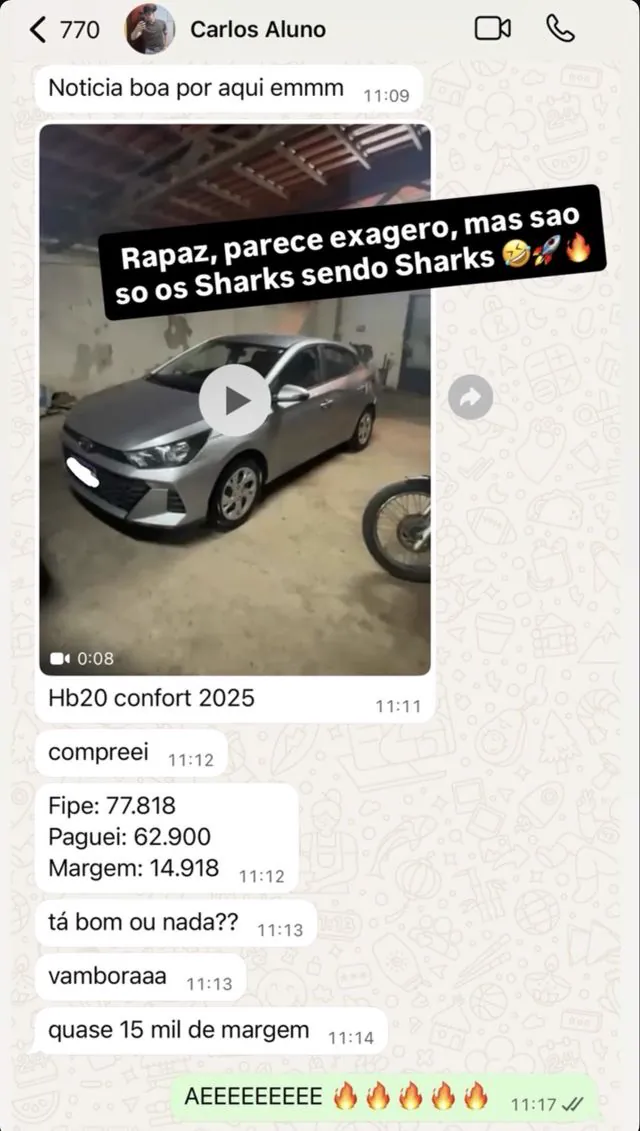 Print de conversa de aluno