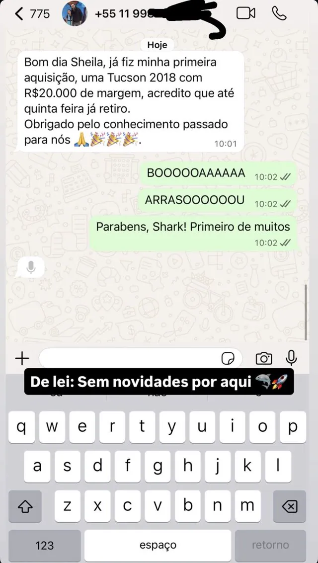 Print de conversa de aluno